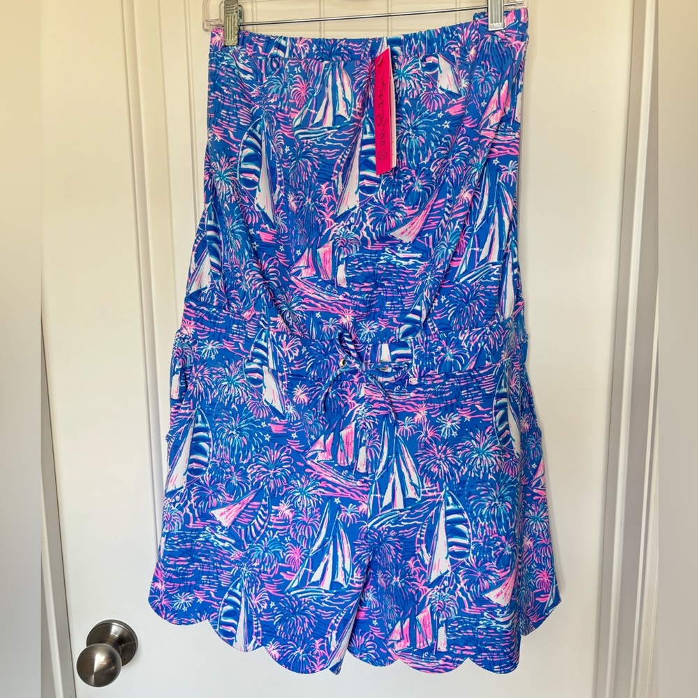 Lilly Pulitzer Boca blue Jace strapless romper